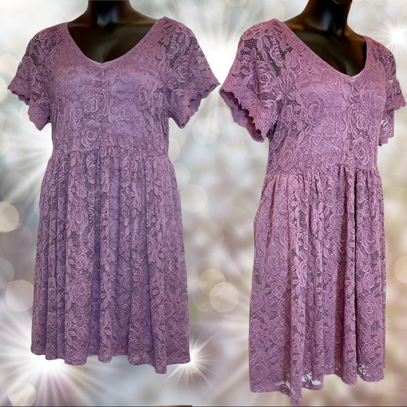 Torrid Purple Lace Skater Dress Size 1 1XL & 2 2XL New with tags - Picture 10 of 15